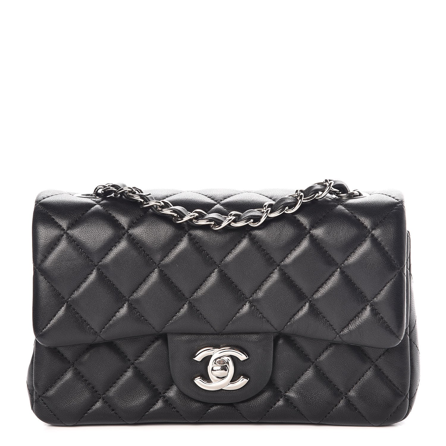 Chanel Lambskin Quilted Mini Rectangular Flap Black 1 of 9