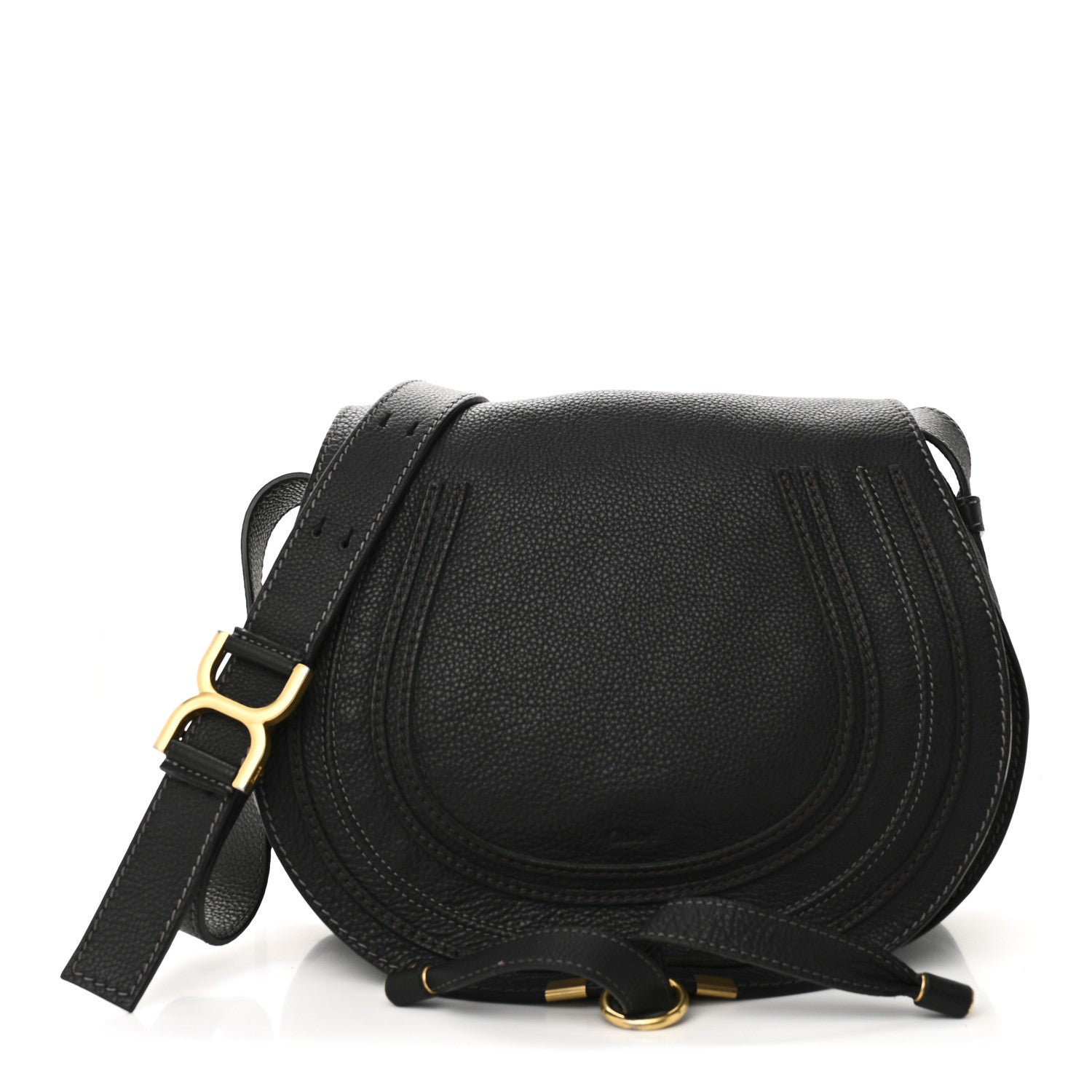 Chloe Calfskin Medium Marcie Round Crossbody Bag Black 1 of 9