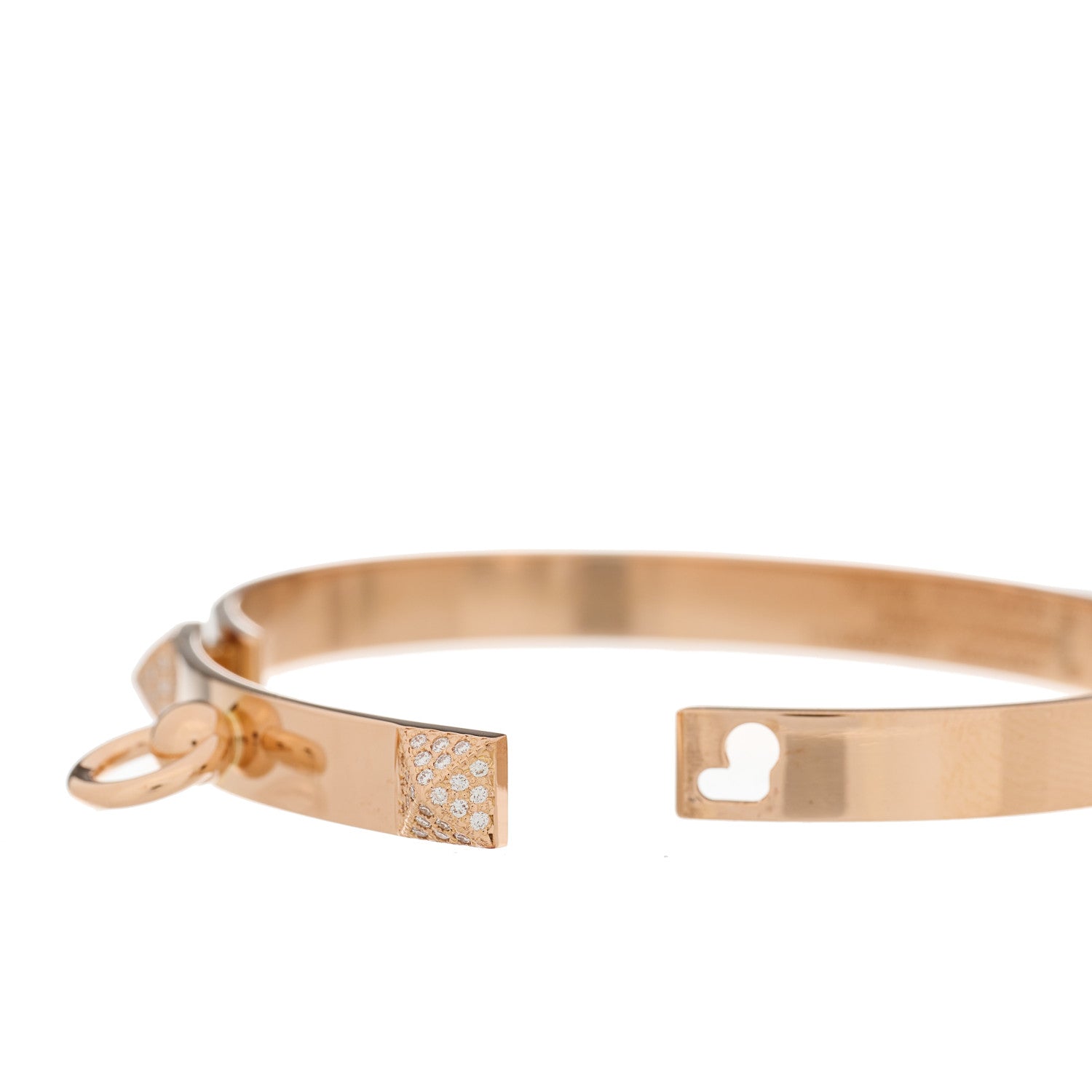 Hermes 18K Rose Gold Diamond PM Collier De Chien Bracelet SH 4 of 4