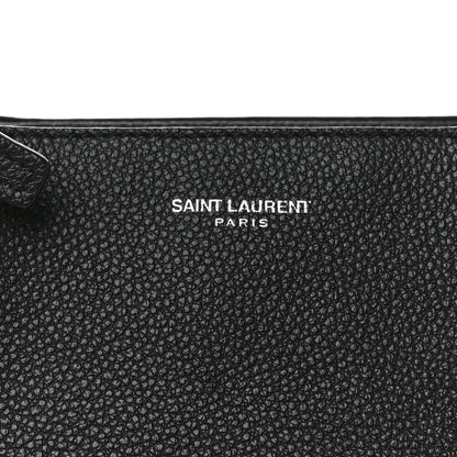 Saint Laurent Grained Calfskin Small Cabas Rive Gauche Black 8 of 11