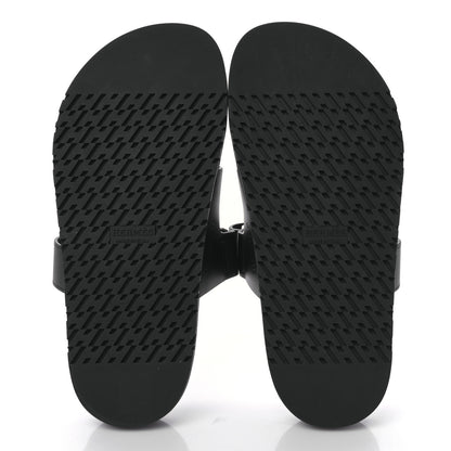 Hermes Calfskin Womens Chypre Sandals 37 Black 5 of 8