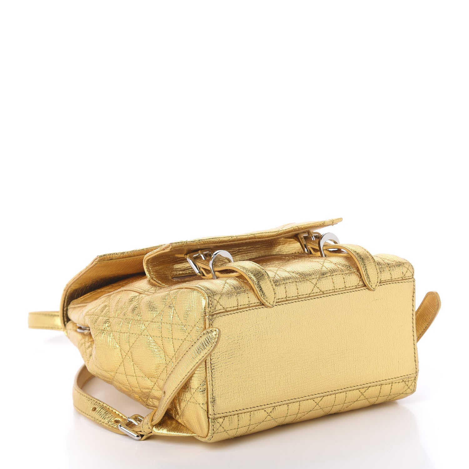 Christian Dior Metallic Grained Calfskin Small Stardust Backpack Gold 3 of 8