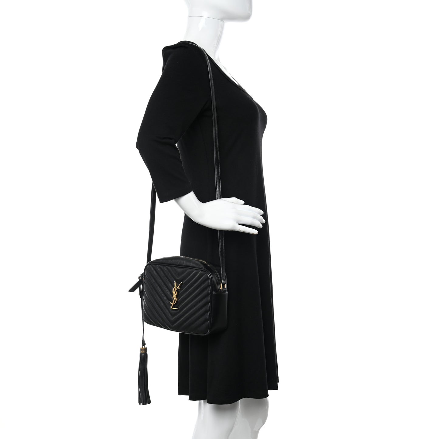 Calfskin Matelasse Monogram Lou Camera Bag Black
