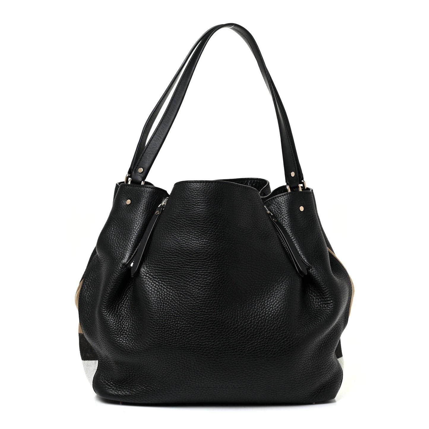 Grainy Calfskin House Check Medium Maidstone Black