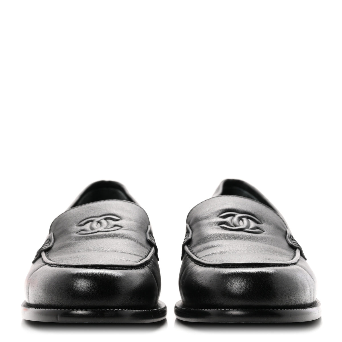 Lambskin CC Mocassin Loafers 38.5 Black