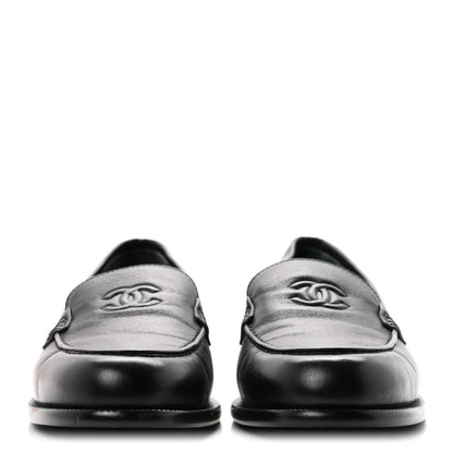 Chanel Lambskin CC Mocassin Loafers 38.5 Black 3 of 9