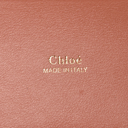 Chloe Calfskin Crocodile Embossed Small Aby Lock Chestnut Brown 6 of 8