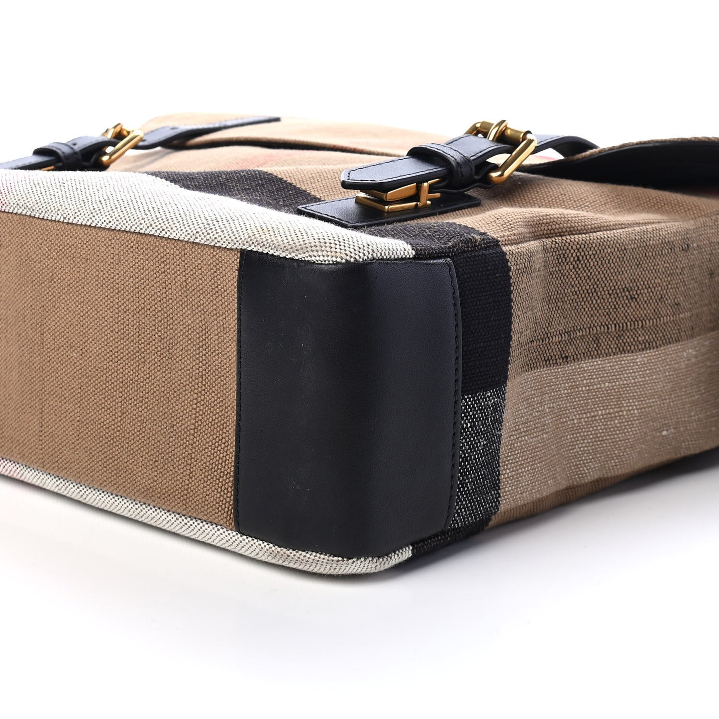 Canvas Mega Check Large Baildon Messenger Bag Black