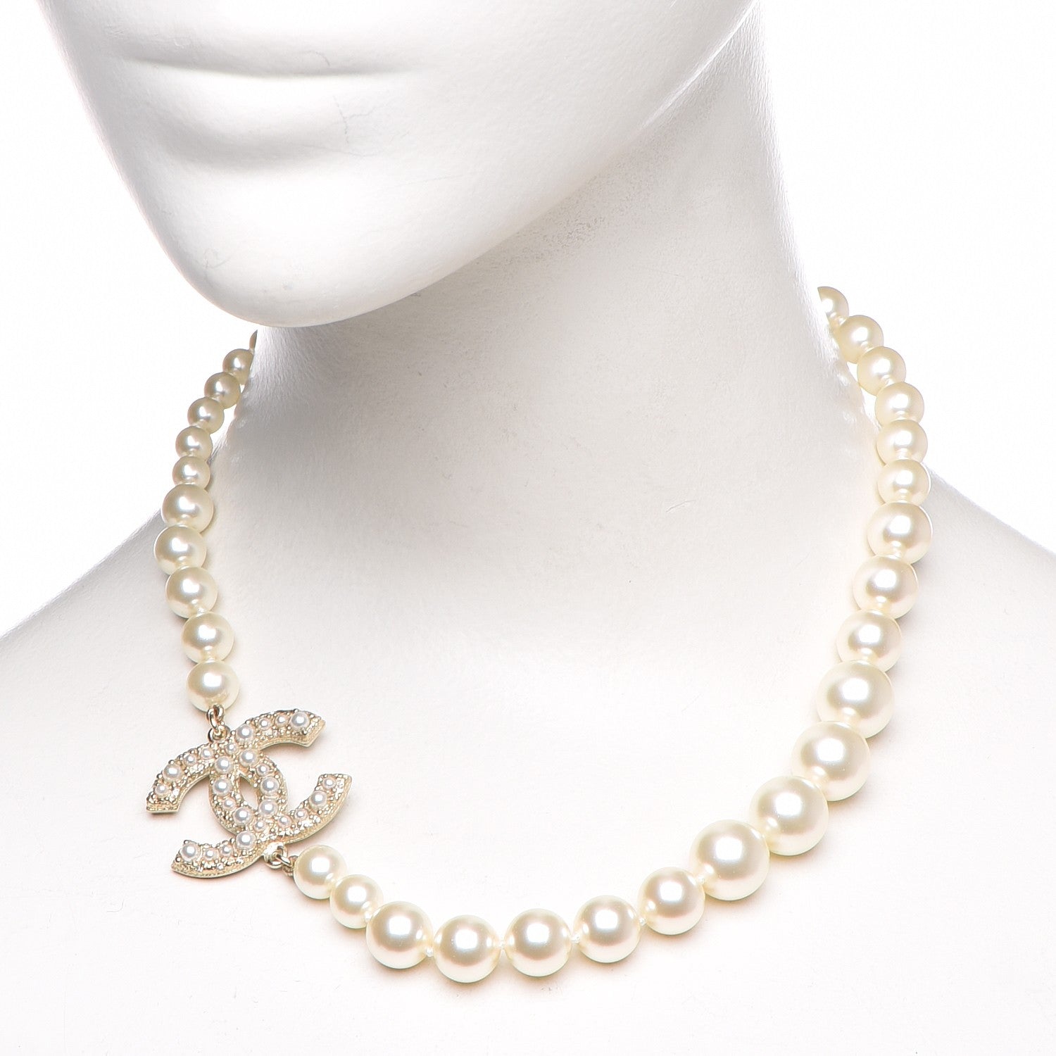 Chanel Graduated Pearl CC Short Necklace Gold 2 of 9
