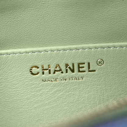 Chanel Gradient Metallic Lambskin Quilted Walking Mood Waist Bag Fanny Pack Pink Purple Green 5 of 9