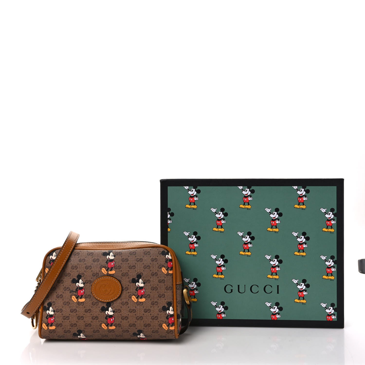 Gucci X DISNEY Mini Vintage GG Supreme Monogram Mickey Mouse Shoulder Bag Beige Vintage Sun Oil 10 of 10