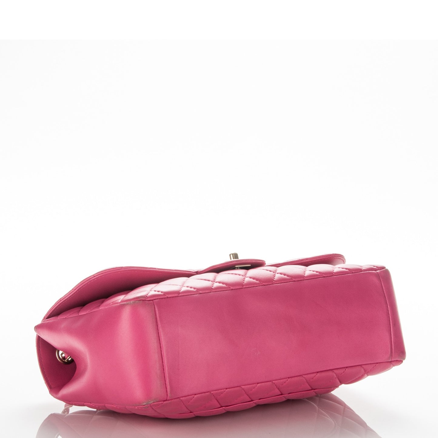 Lambskin Quilted Jumbo Mademoiselle Chic Flap Fuchsia