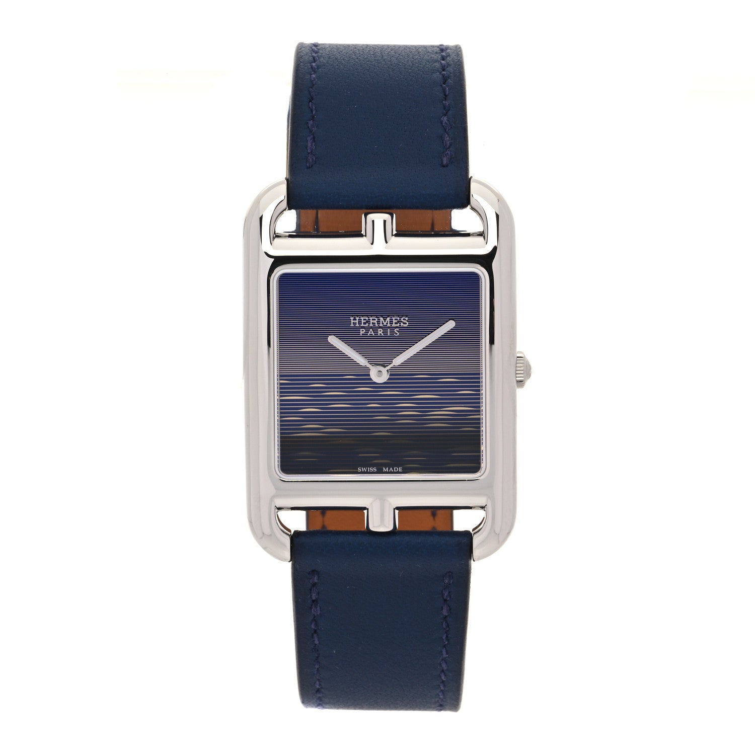 Hermes Stainless Steel Swift 29mm Cape Cod Crepuscule Quartz Watch Bleu Navy 1 of 5