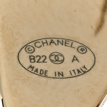 Chanel Metal Enamel Cha-Nel Logo Drop Earrings Black White 4 of 4