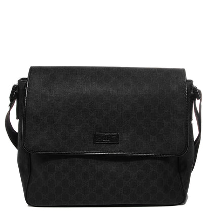 Gucci GG Plus Monogram Medium Flap Messenger Bag Black 1 of 7