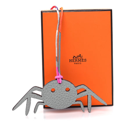 Hermes Epsom Togo Petit H Spider Bag Charm Canopee Gris Mouette 4 of 4
