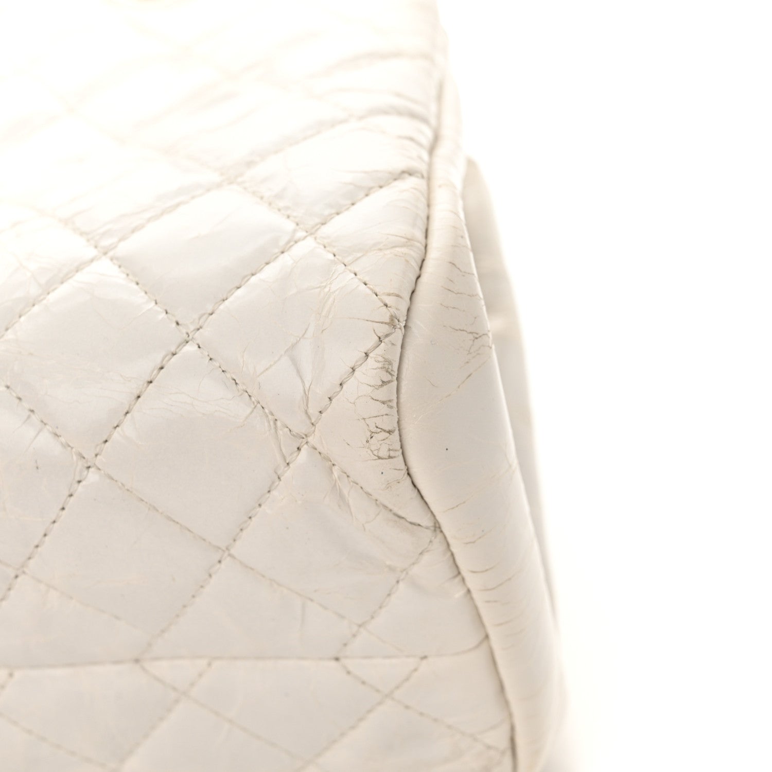 Chanel Glazed Calfskin Quilted Medium Just Mademoiselle Bowling Bag White 18 of 19