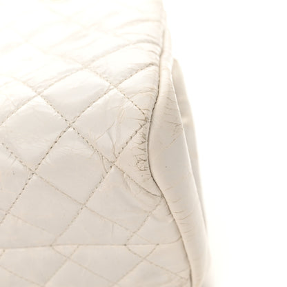 Chanel Glazed Calfskin Quilted Medium Just Mademoiselle Bowling Bag White 18 of 19