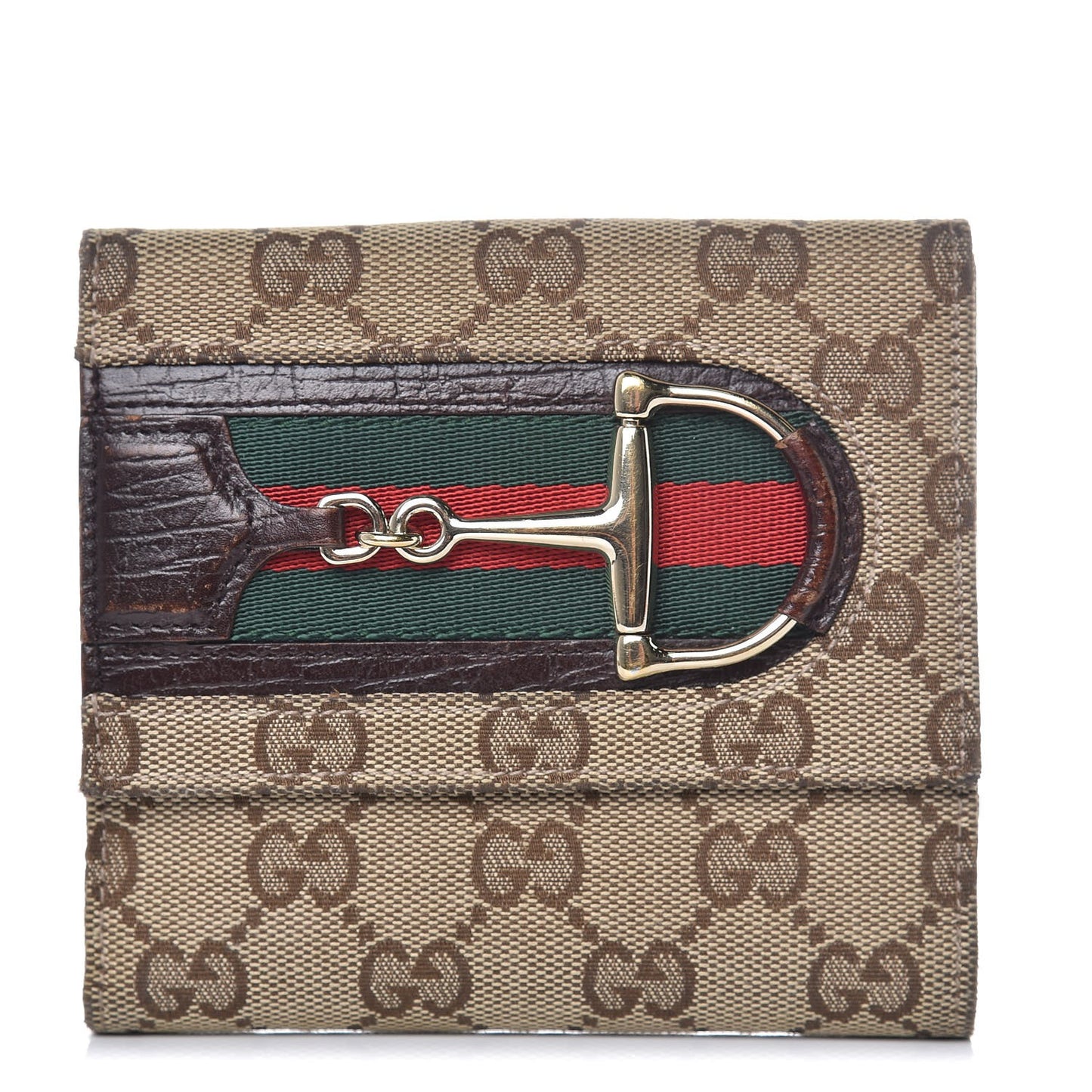Monogram Web Hasler French Flap Wallet Brown