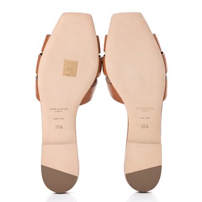 Saint Laurent Calfskin Tribute 05 Slide Sandals 39.5 Amber 5 of 11