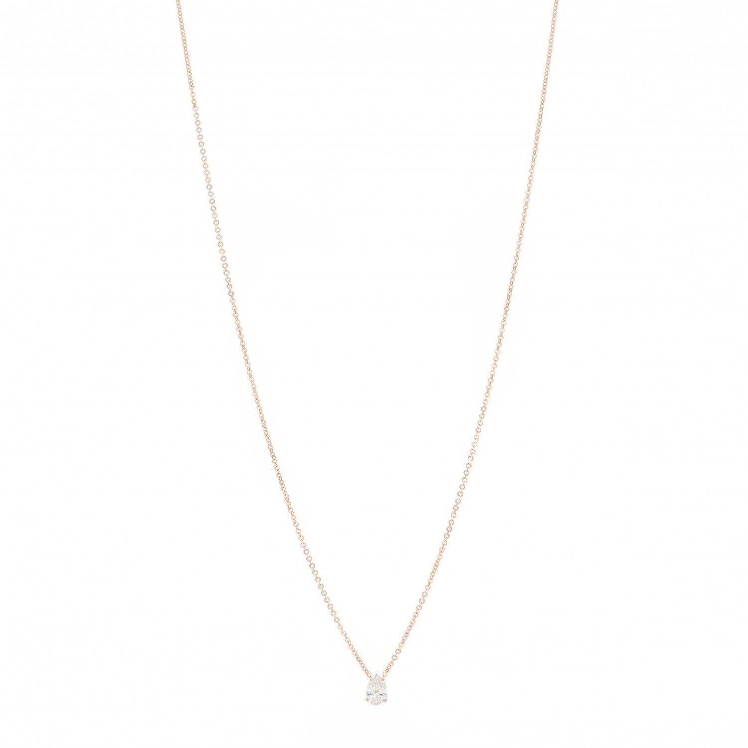 Anita Ko 18K Rose Gold Diamond Pear Pendant Necklace 1 of 5