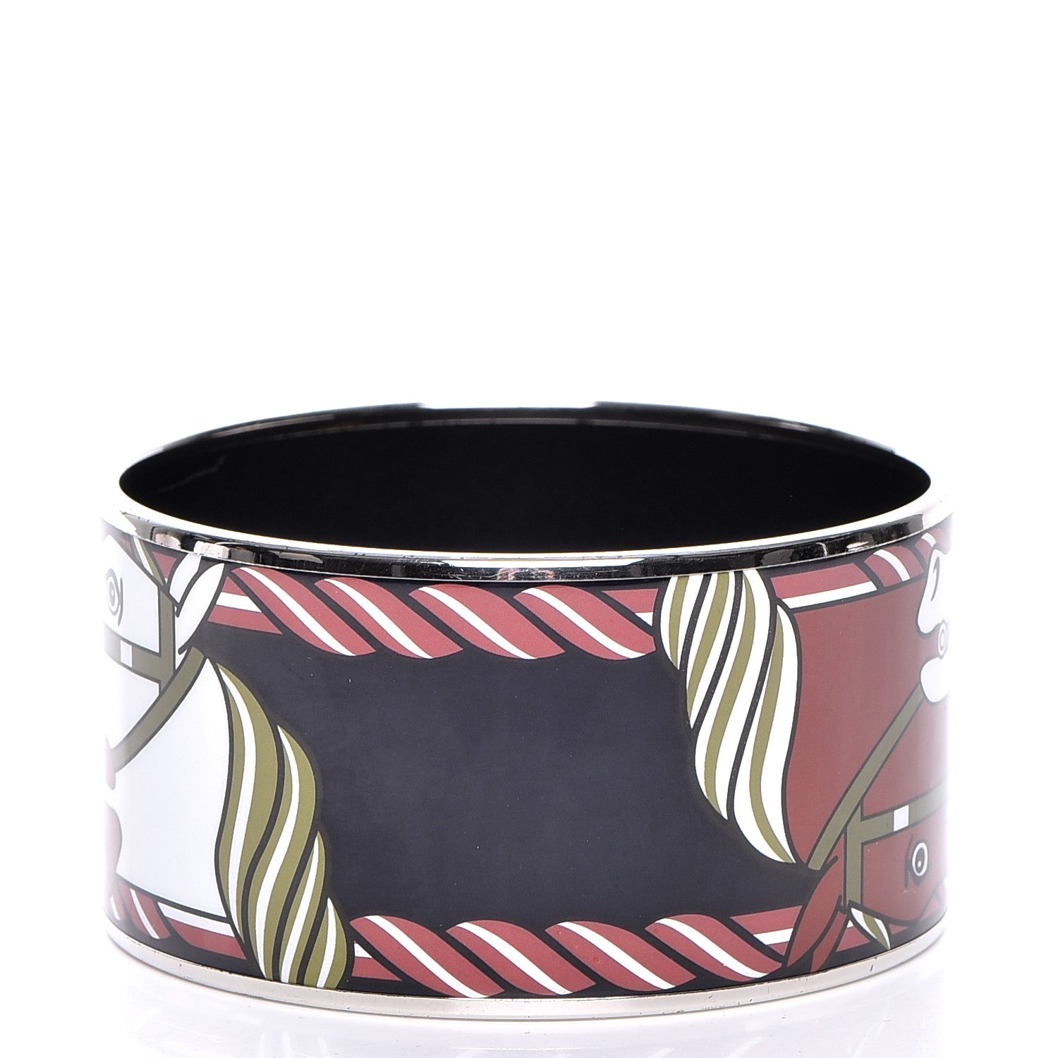 Hermes Enamel Printed Quadrige Extra Wide Bracelet 70 3 of 6