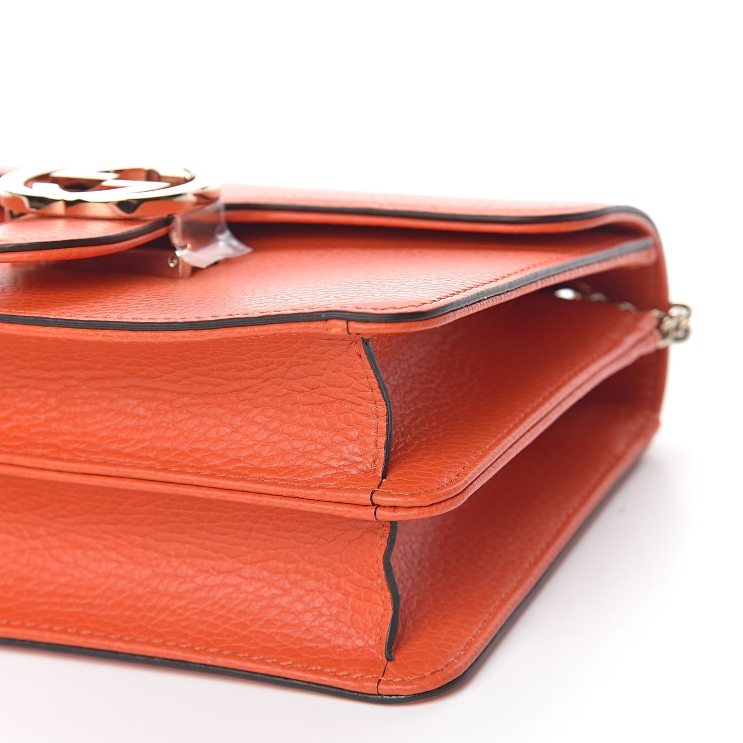 Dollar Calfskin Small Interlocking G Shoulder Bag Sun Orange