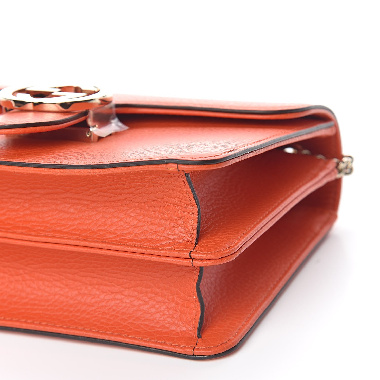 Gucci Dollar Calfskin Small Interlocking G Shoulder Bag Sun Orange 9 of 11