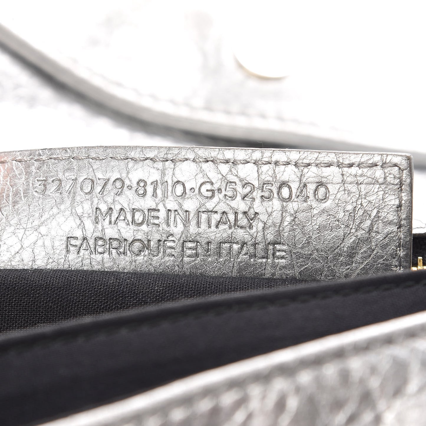 Agneau Giant 12 Gold Hardware Envelope Strap Clutch Gris Aluminum