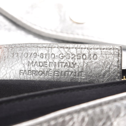 Balenciaga Agneau Giant 12 Gold Hardware Envelope Strap Clutch Gris Aluminum 8 of 11