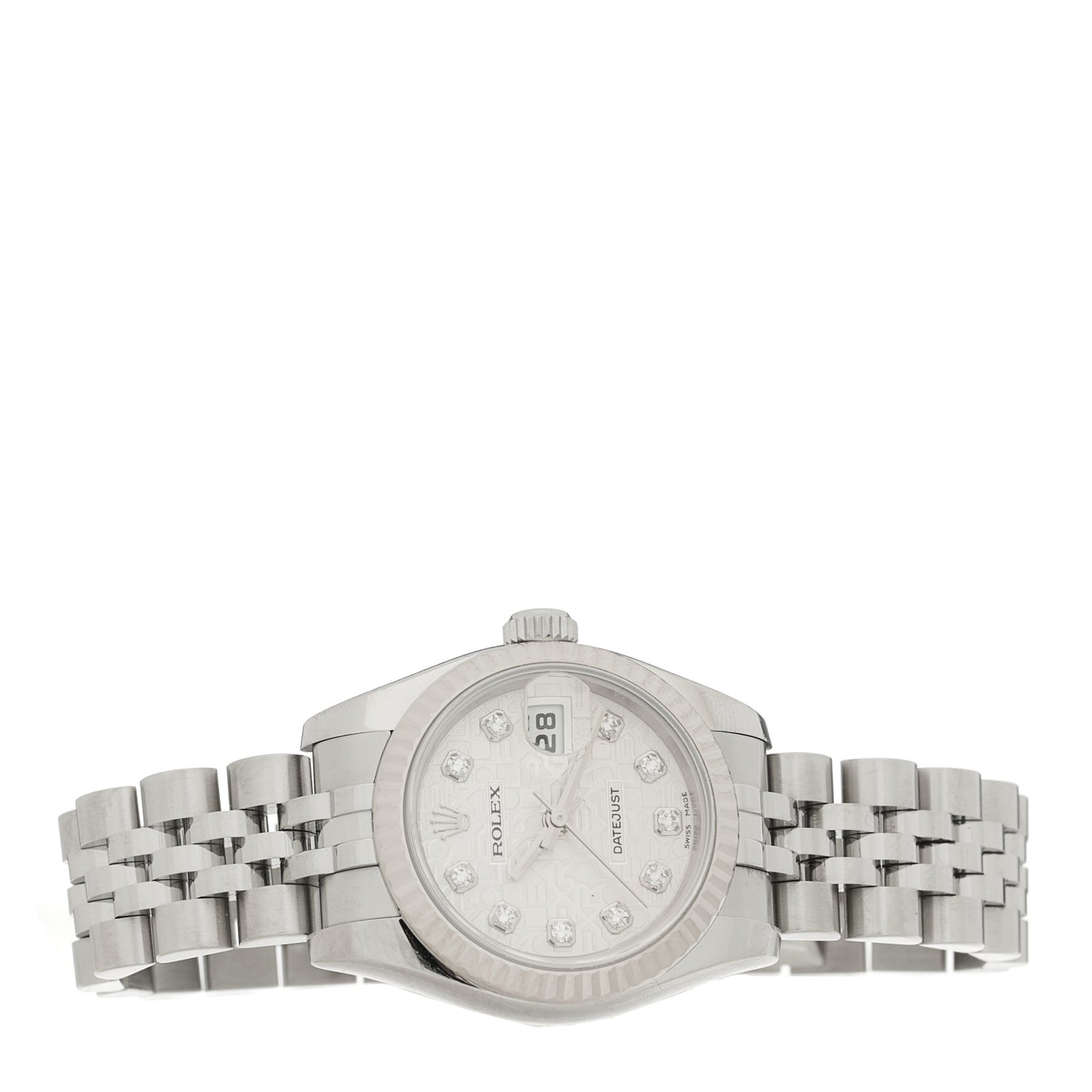 Ladies Stainless Steel Diamond 26mm Oyster Perpetual Datejust Watch 69174