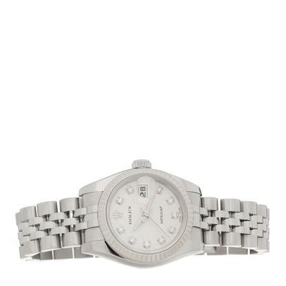 Rolex Ladies Stainless Steel Diamond 26mm Oyster Perpetual Datejust Watch 69174 2 of 4