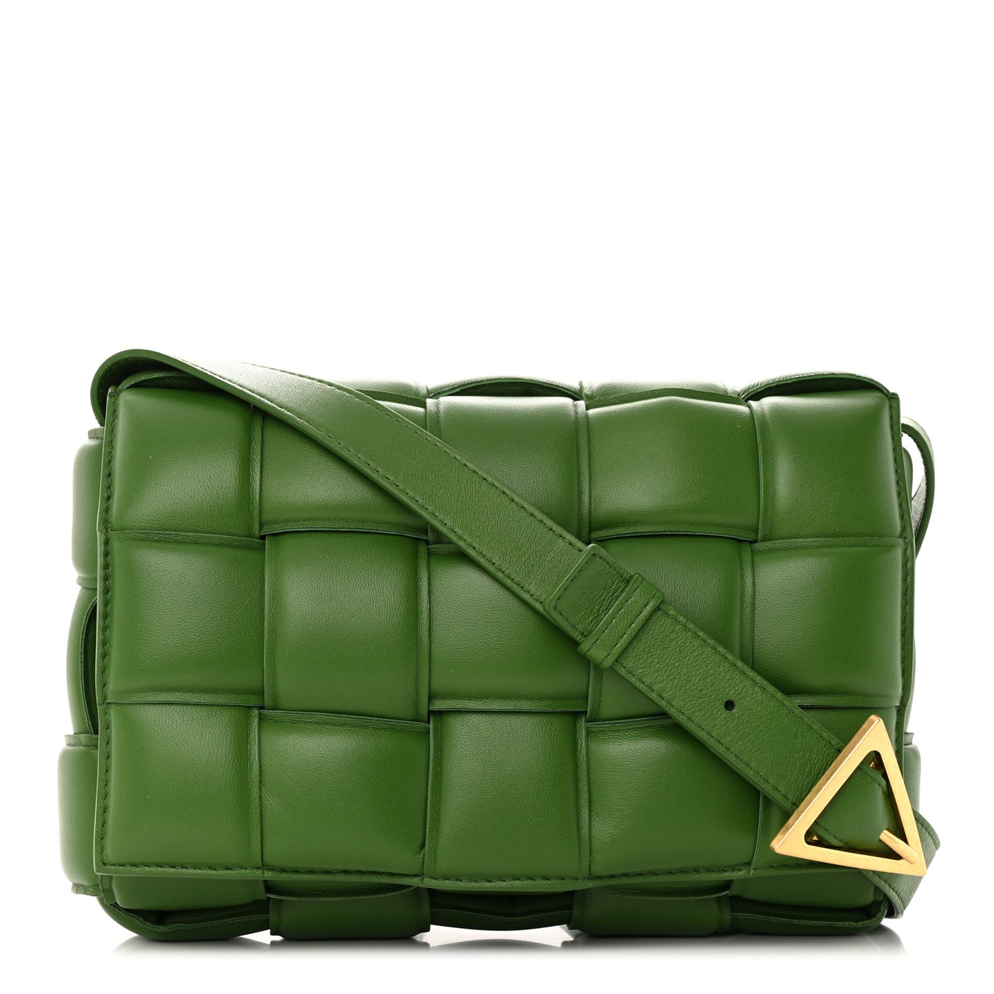 Nappa Maxi Intreccio Padded Cassette Crossbody Bag Avocado