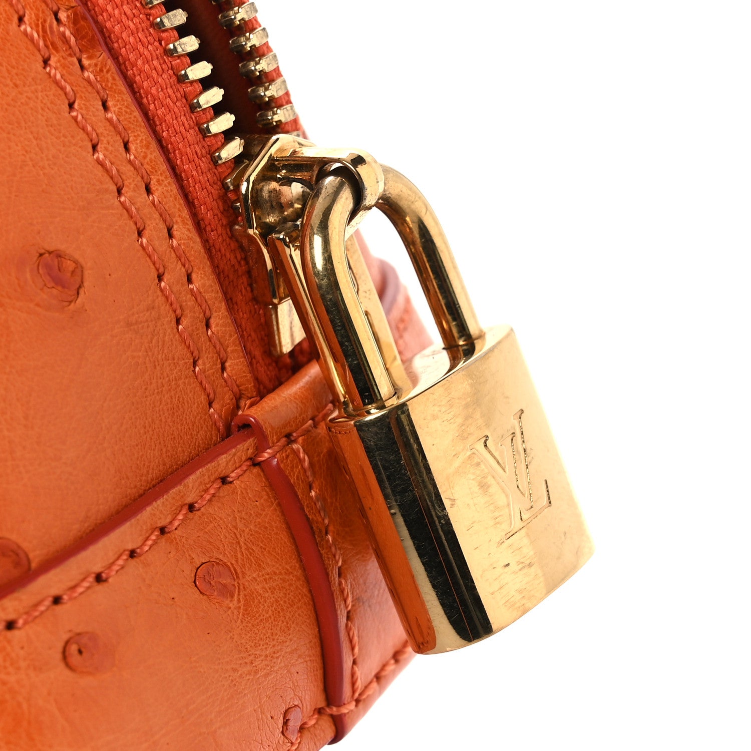 Louis Vuitton Ostrich Alma BB Piment 14 of 15