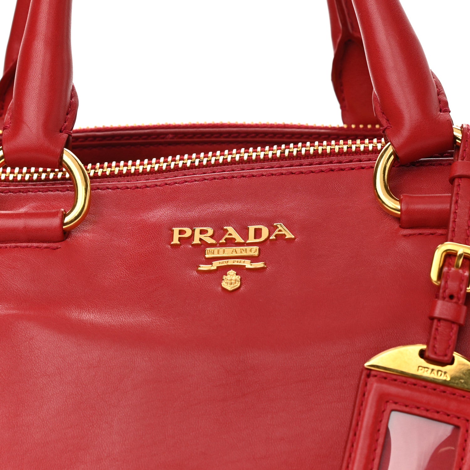 Prada City Calf Large Galleria Double Zip Tote Lacca 8 of 10
