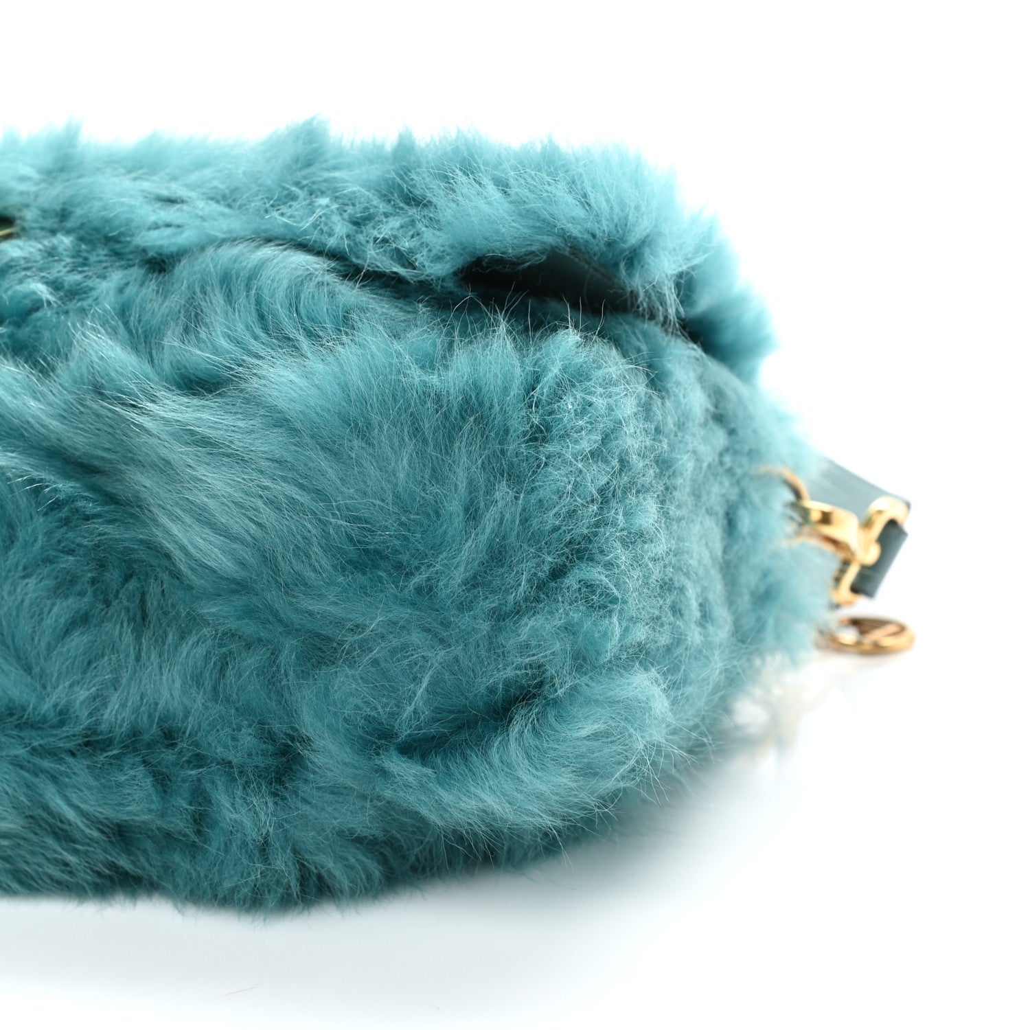 Fendi Alpaca Fur Large Baguette Blue 9 of 9
