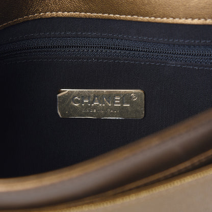 Chanel Metallic Lambskin Caviar Quilted Chain Handle Flap Bronze 6 of 13