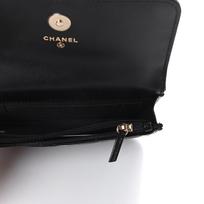 Chanel Calfskin Quilted Maxi Pearls Clutch With Chain Black 5 of 9