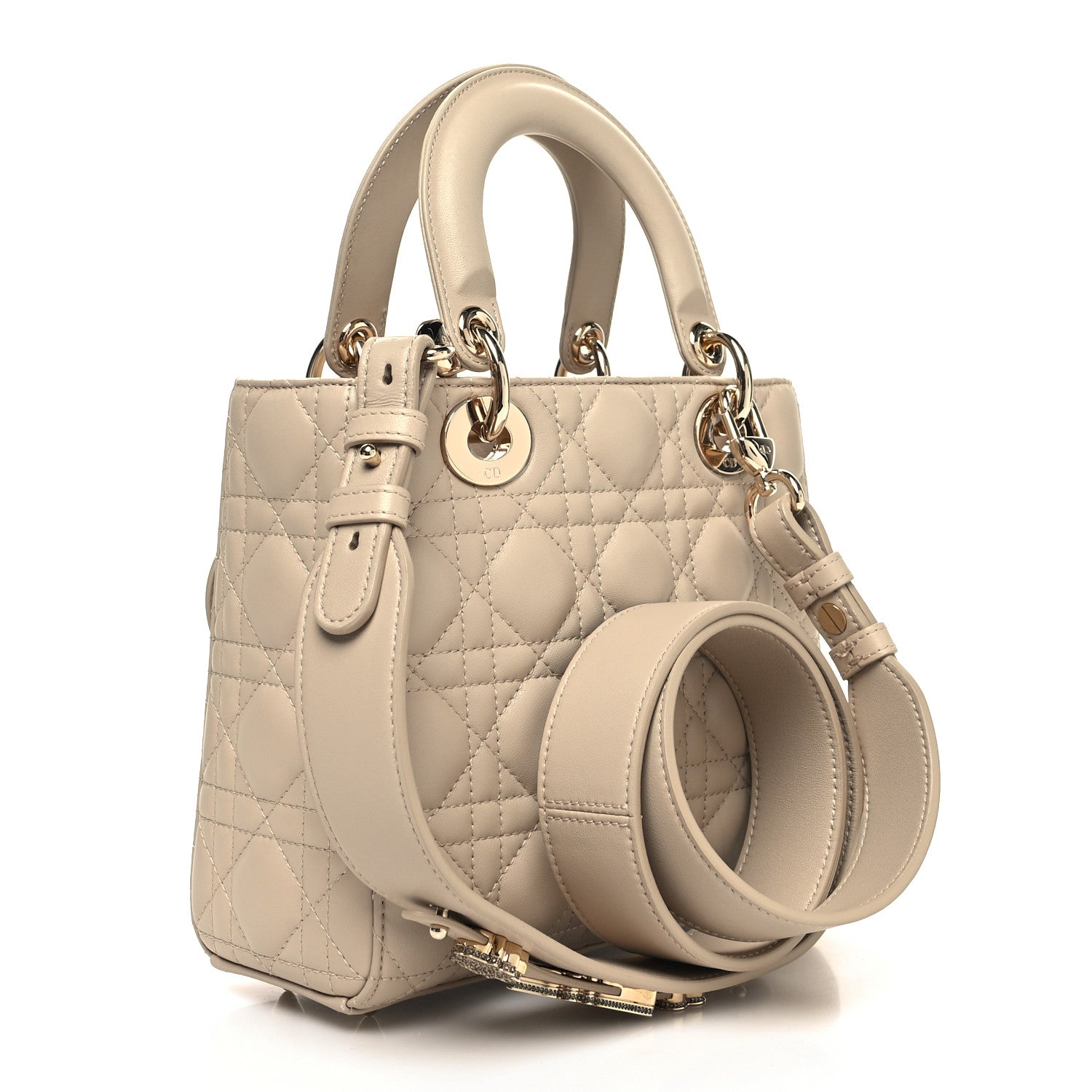 Christian Dior Lambskin Cannage Small My ABCDior Lady Dior Beige 3 of 11