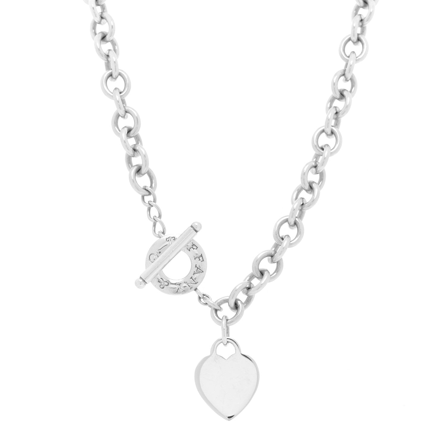 Tiffany Sterling Silver Heart Tag Toggle Necklace 1 of 4