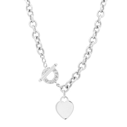 Tiffany Sterling Silver Heart Tag Toggle Necklace 1 of 4