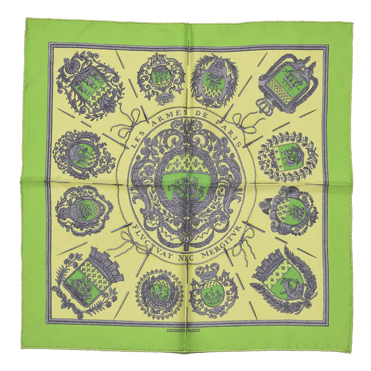 Silk Les Armes de Paris Pocket Square
