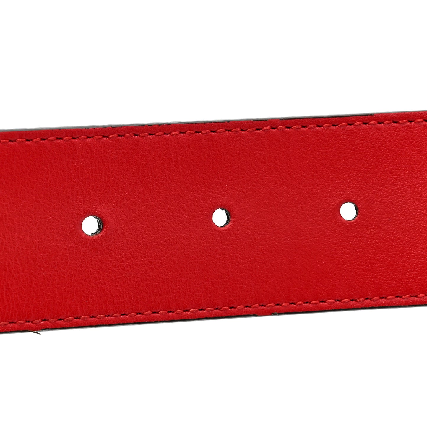 GG Supreme Monogram Plutone Calfskin Double G Reversible 37mm Belt 95 38 Beige Ebony New Cherry Red