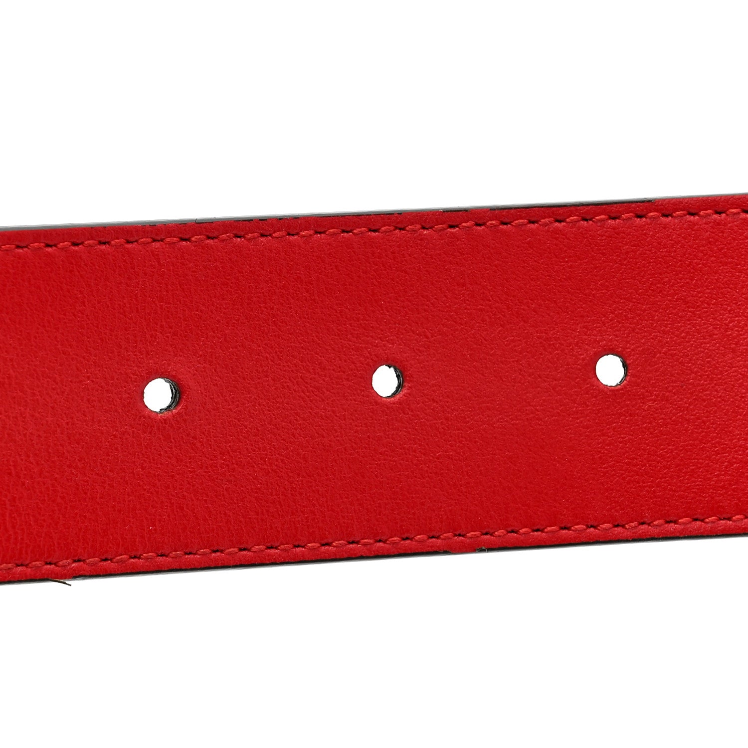 Gucci GG Supreme Monogram Plutone Calfskin Double G Reversible 37mm Belt 95 38 Beige Ebony New Cherry Red 5 of 5
