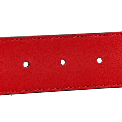 Gucci GG Supreme Monogram Plutone Calfskin Double G Reversible 37mm Belt 95 38 Beige Ebony New Cherry Red 5 of 5