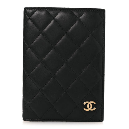 Chanel Lambskin Quilted Passport Holder Black 1 of 10