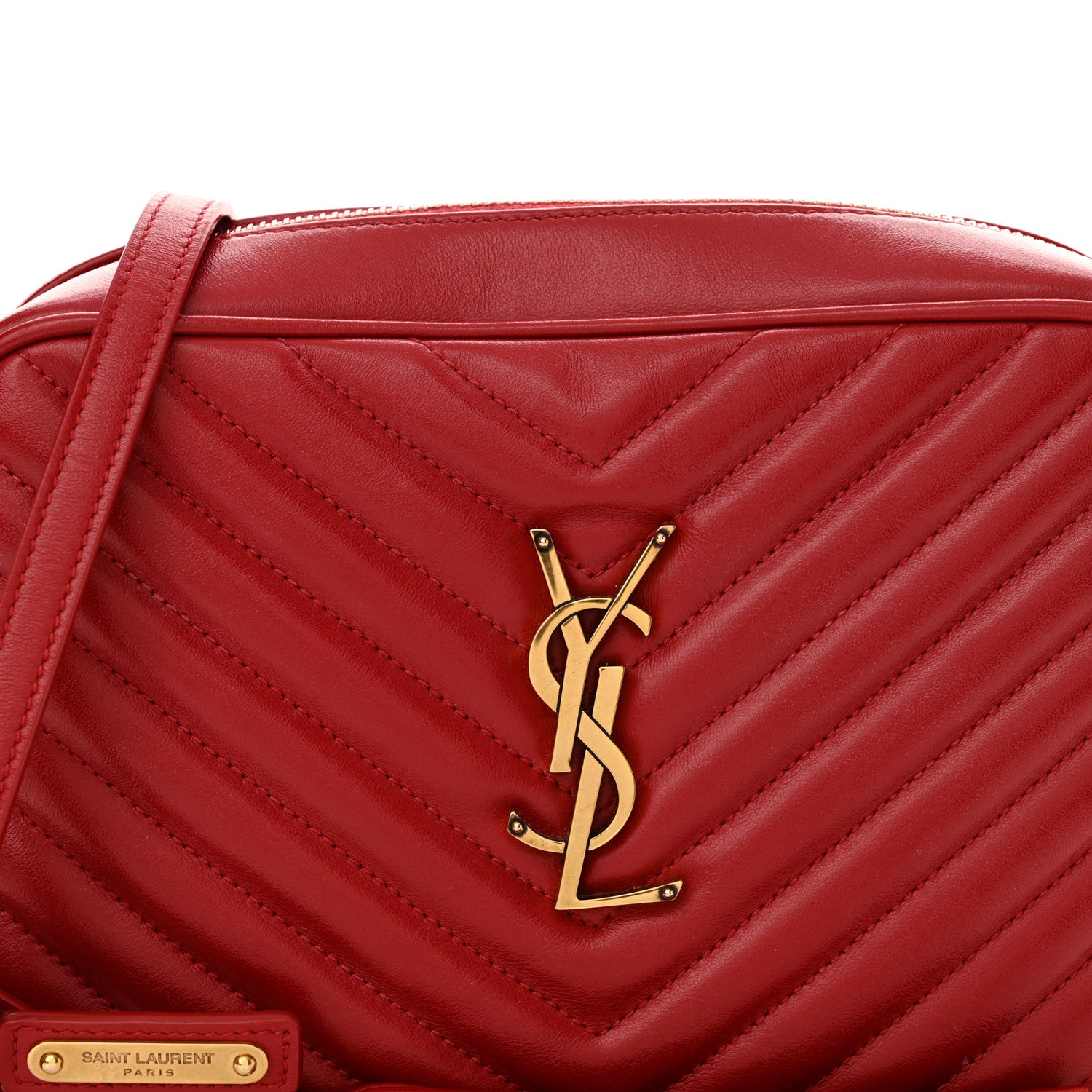 Saint Laurent Calfskin Matelasse Monogram Lou Camera Bag Rouge Eros 8 of 12