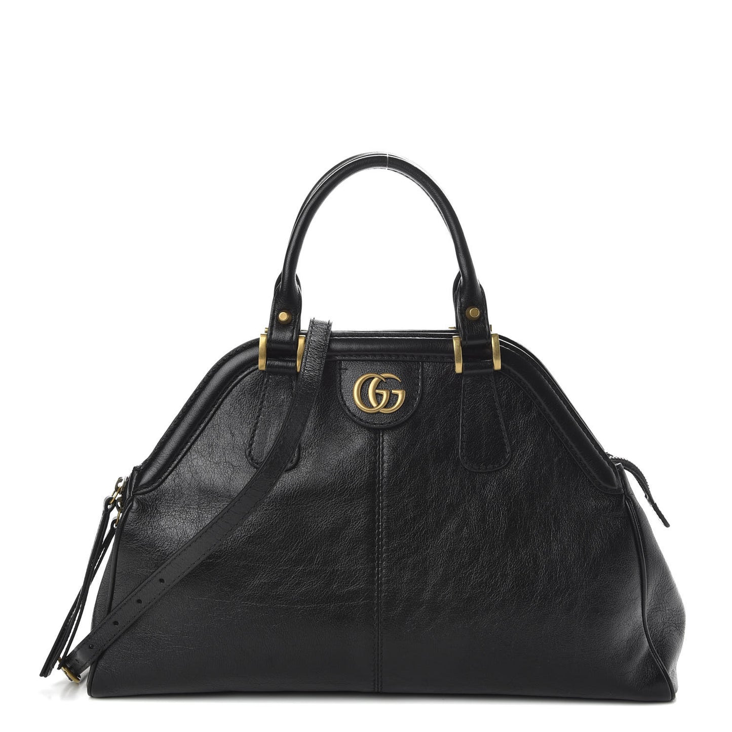 Calfskin Medium Re(Belle) Top Handle Bag Black