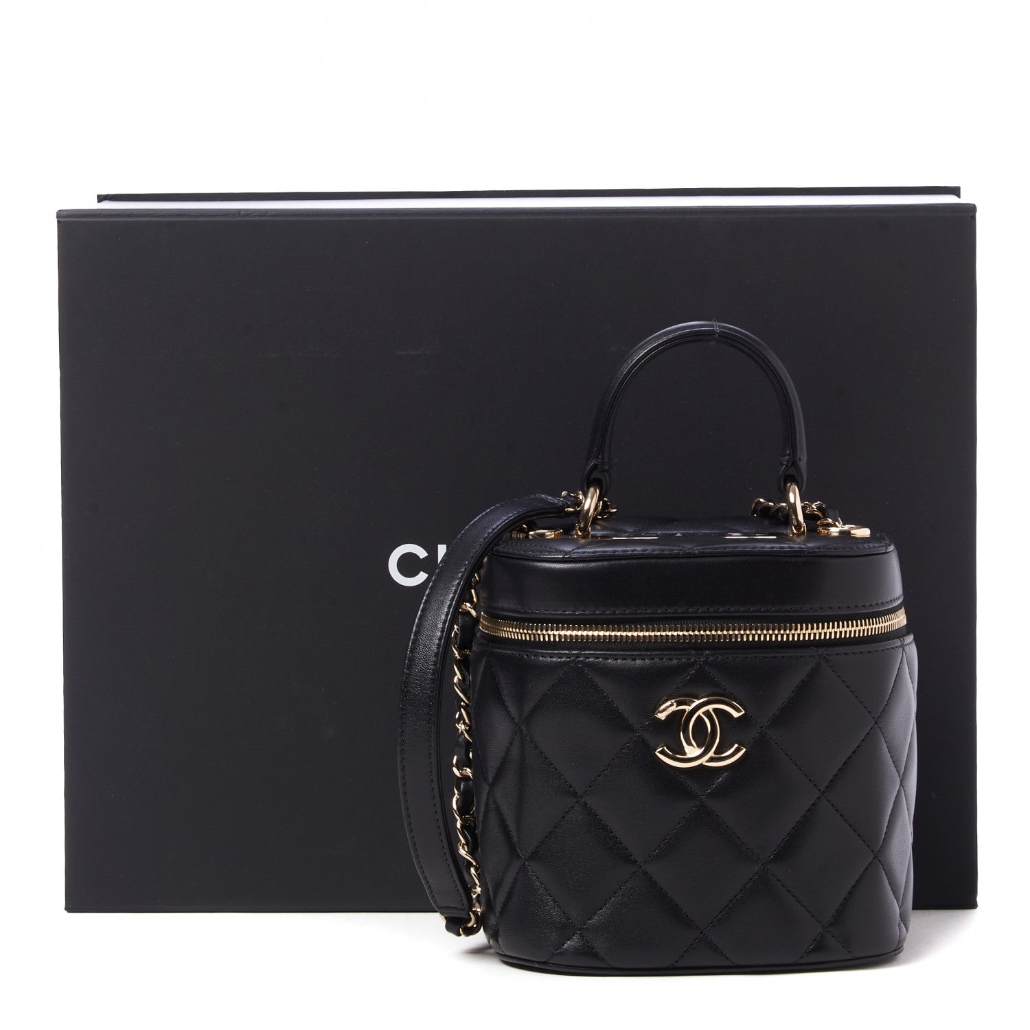Chanel Lambskin Quilted Trendy Vanity Case Black 10 of 11