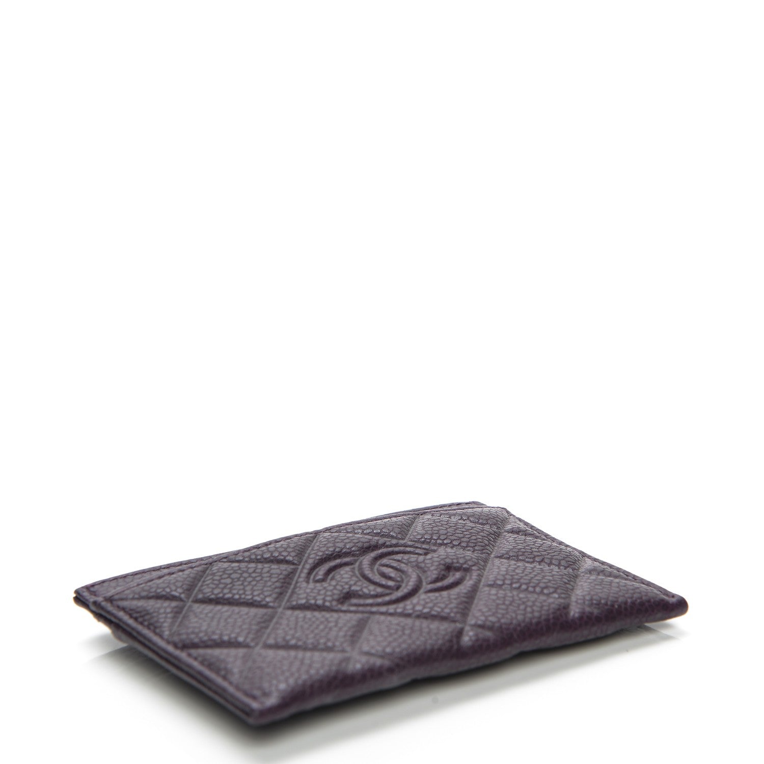 Chanel Caviar Quilted Diamond CC Card Holder Purple 4 of 8